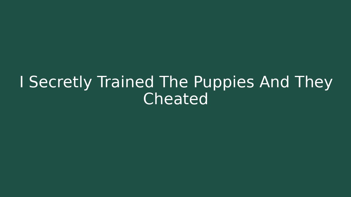 I Secretly Trained The Puppies And They Cheated