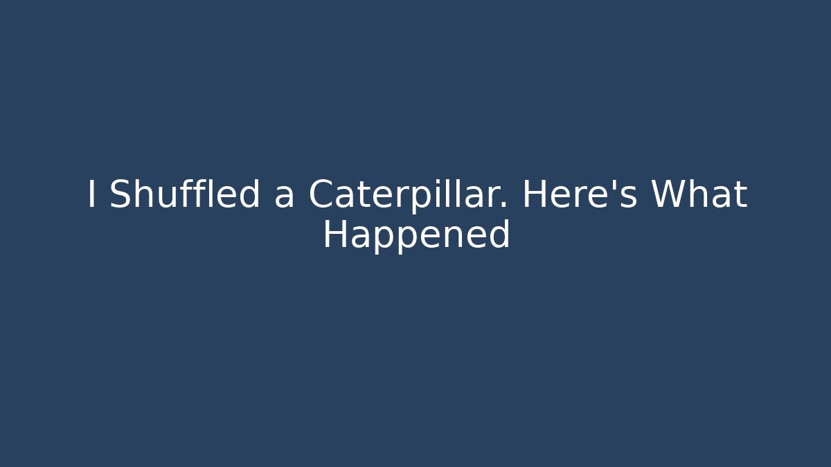 I Shuffled a Caterpillar. Here’s What Happened - Critter Realm