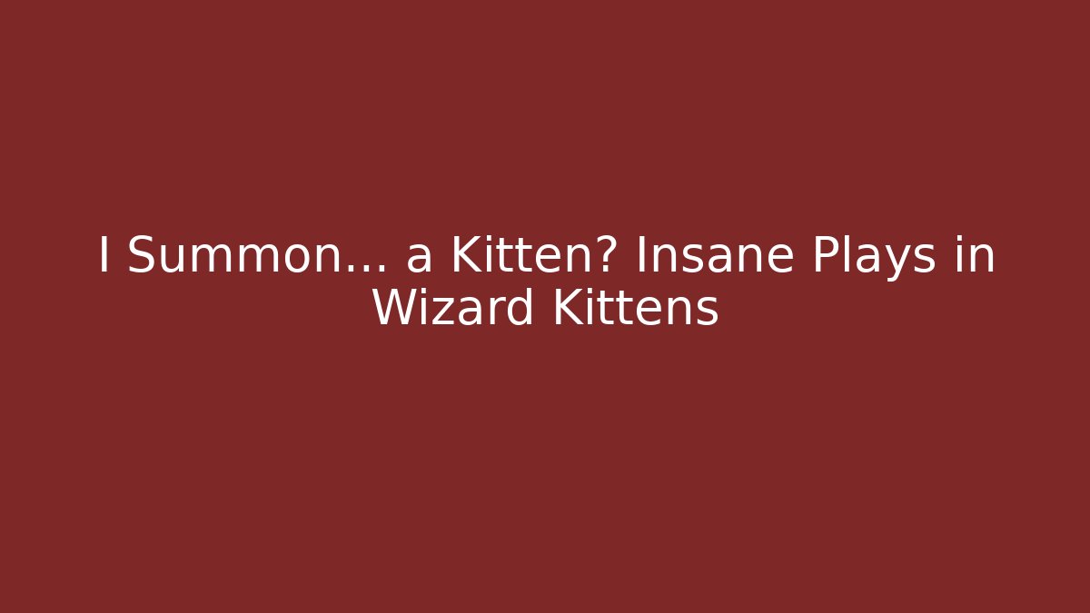 I Summon... a Kitten? Insane Plays in Wizard Kittens