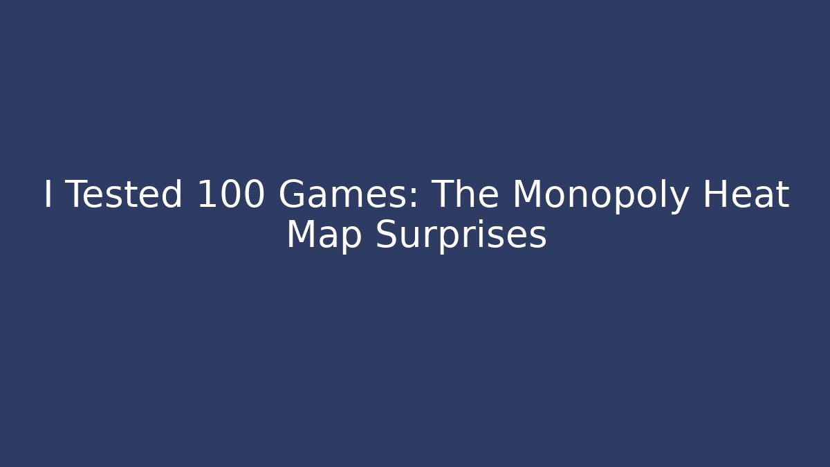 I Tested 100 Games: The Monopoly Heat Map Surprises
