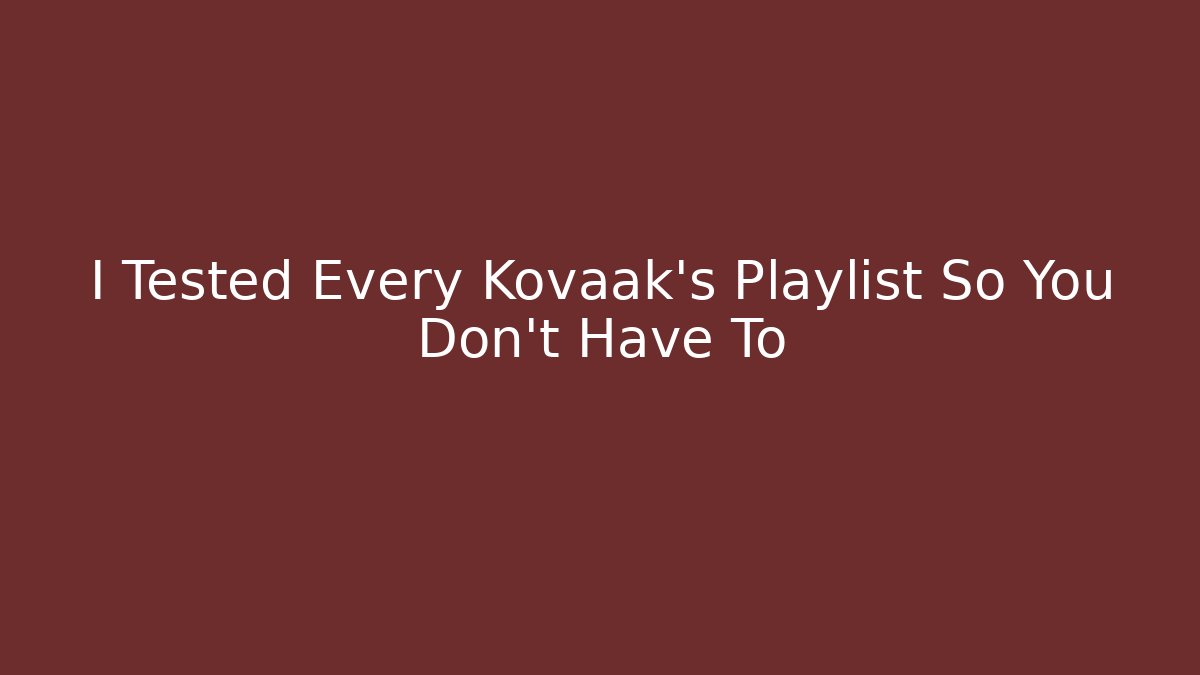 I Tested Every Kovaak's Playlist So You Don't Have To - Critter Realm