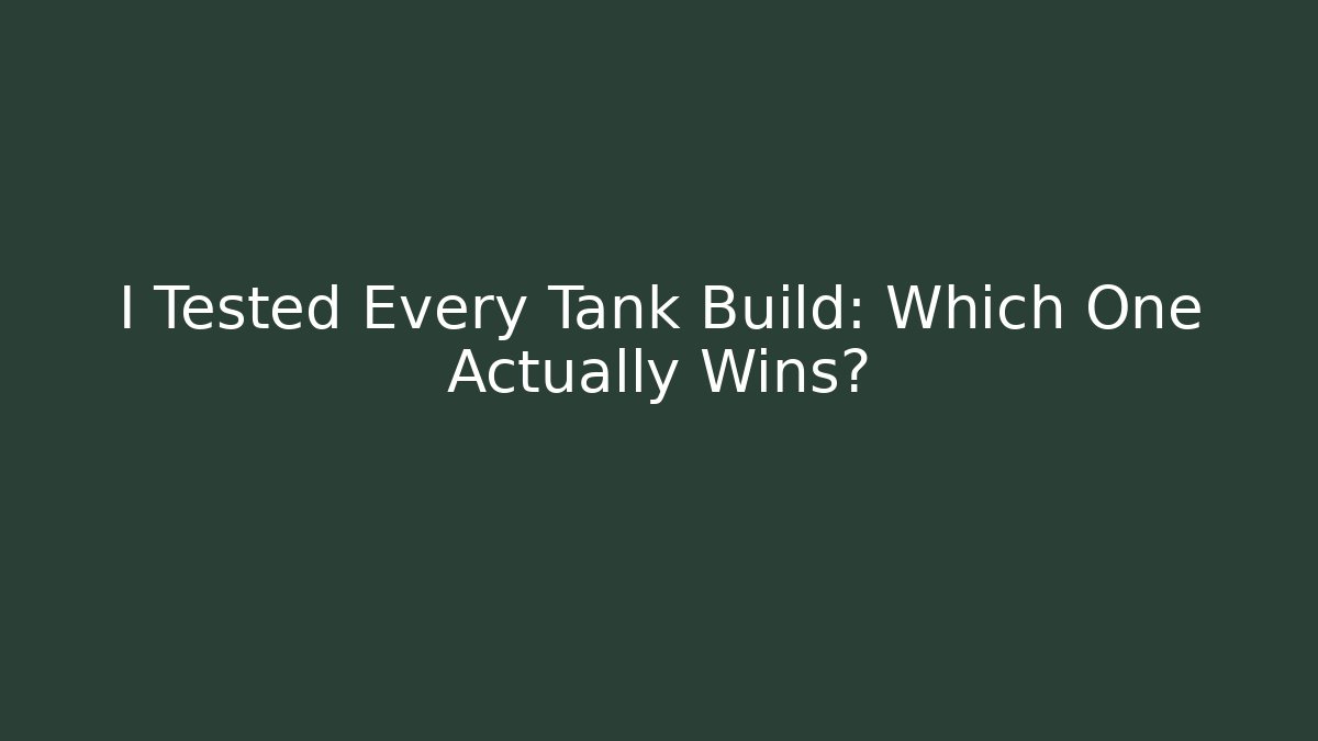 I Tested Every Tank Build: Which One Actually Wins? - Critter Realm
