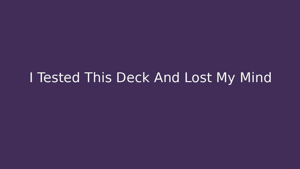 I Tested This Deck And Lost My Mind - Critter Realm