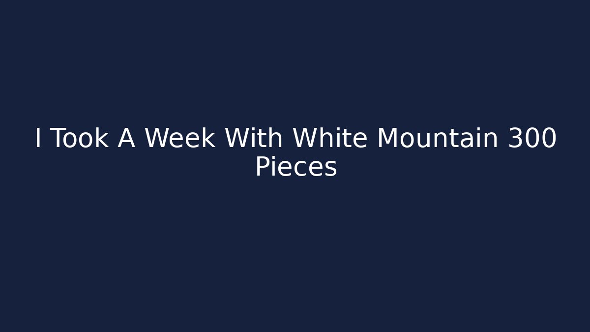I Took A Week With White Mountain 300 Pieces