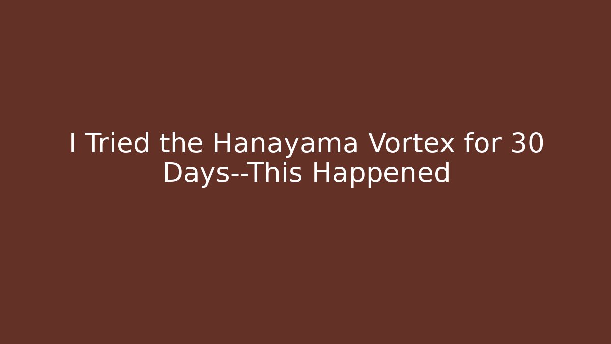 I Tried the Hanayama Vortex for 30 Days—This Happened
