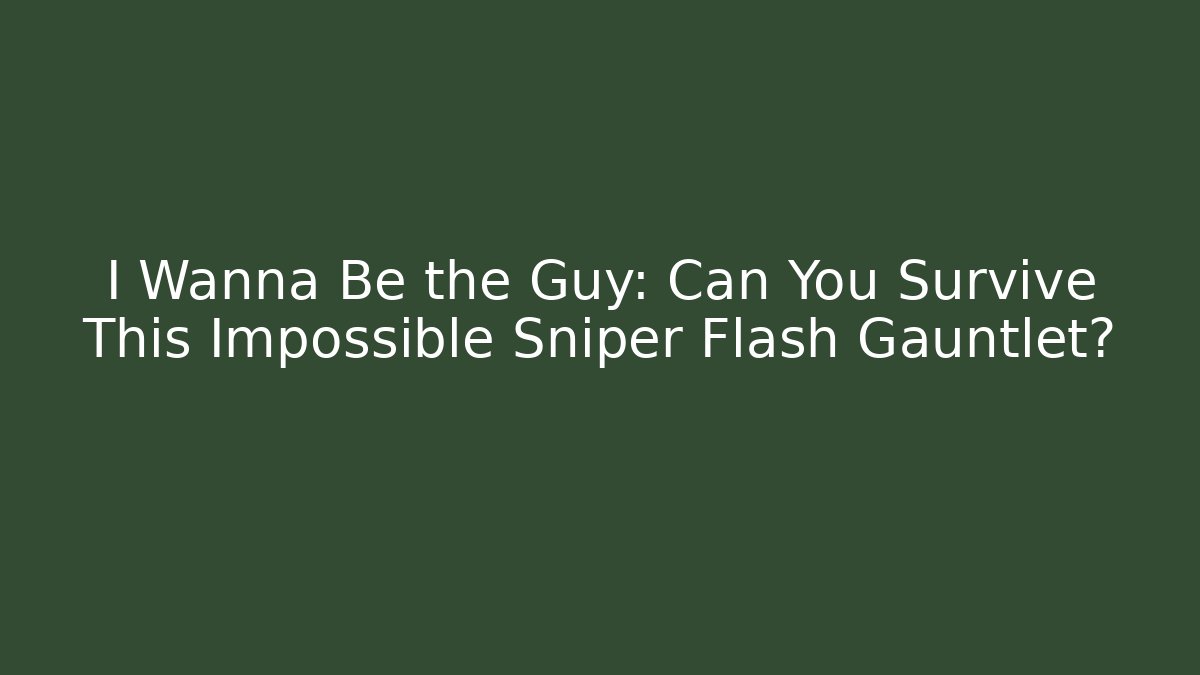 I Wanna Be the Guy: Can You Survive This Impossible Sniper Flash Gauntlet?