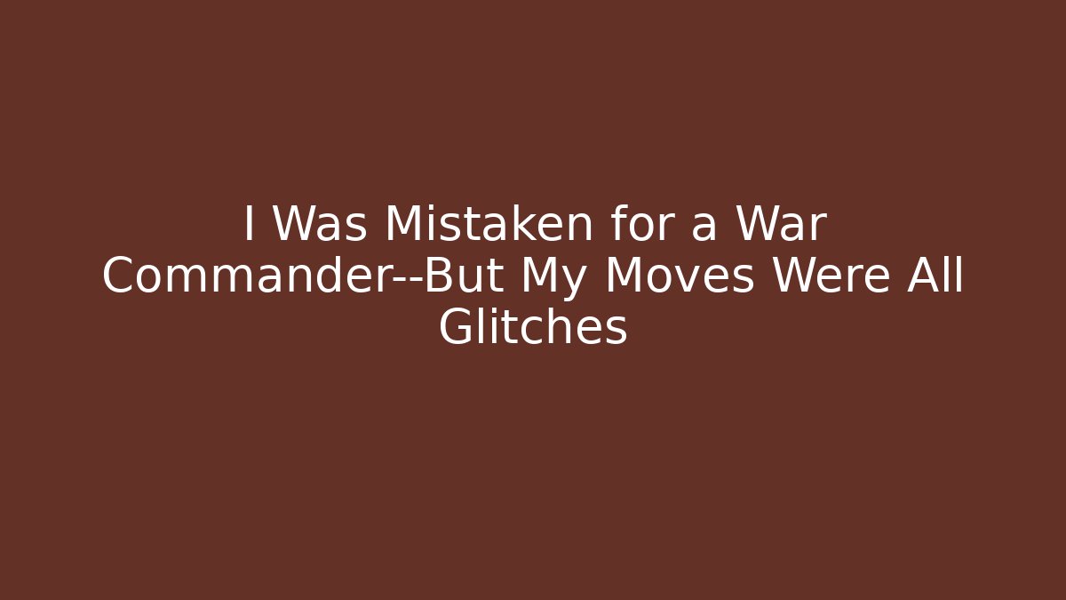 I Was Mistaken for a War Commander—But My Moves Were All Glitches