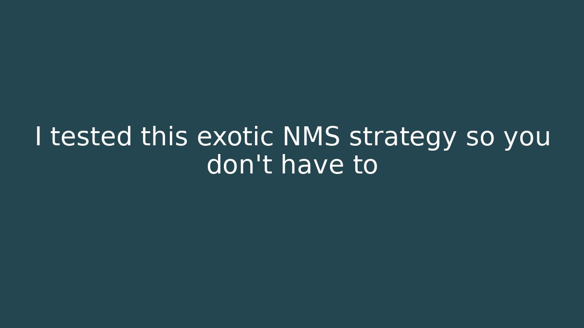 I tested this exotic NMS strategy so you don't have to