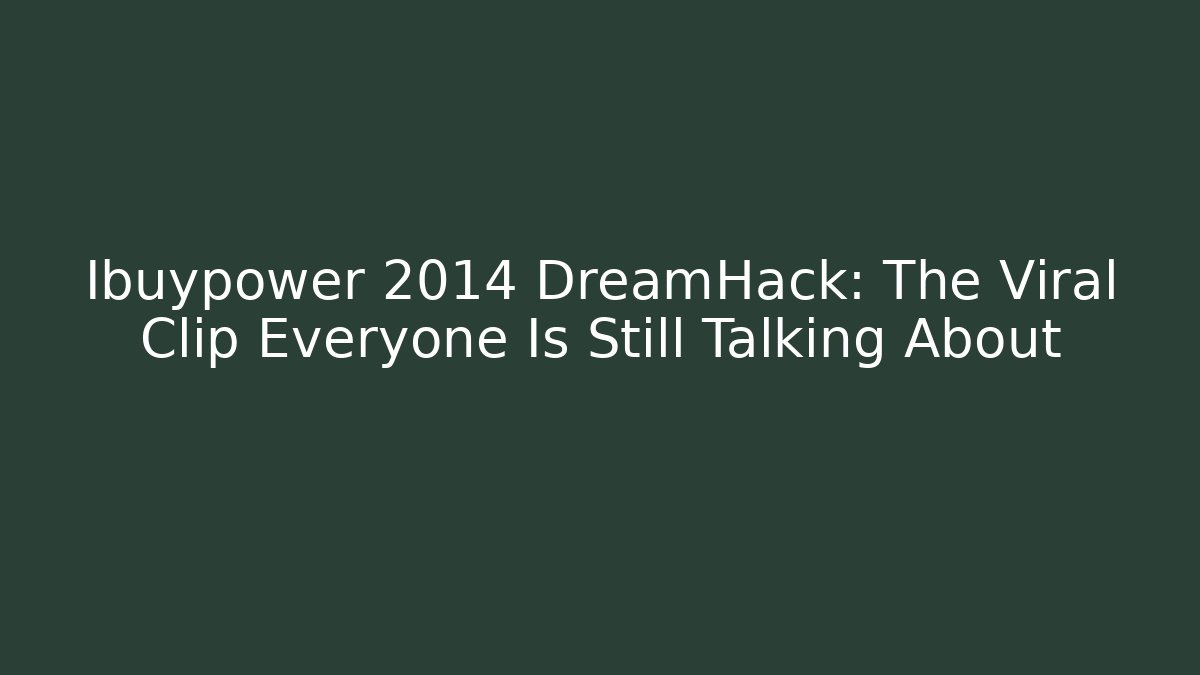 Ibuypower 2014 DreamHack: The Viral Clip Everyone Is Still Talking About