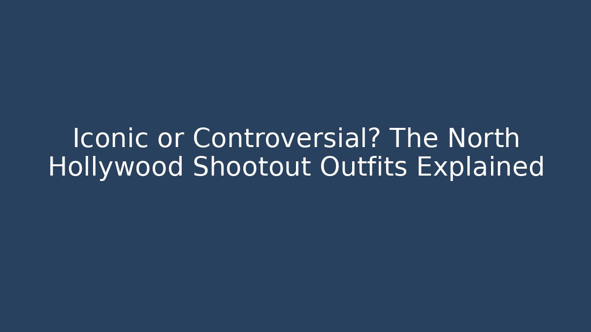 Iconic or Controversial? The North Hollywood Shootout Outfits Explained