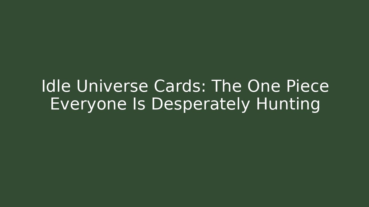 Idle Universe Cards: The One Piece Everyone Is Desperately Hunting