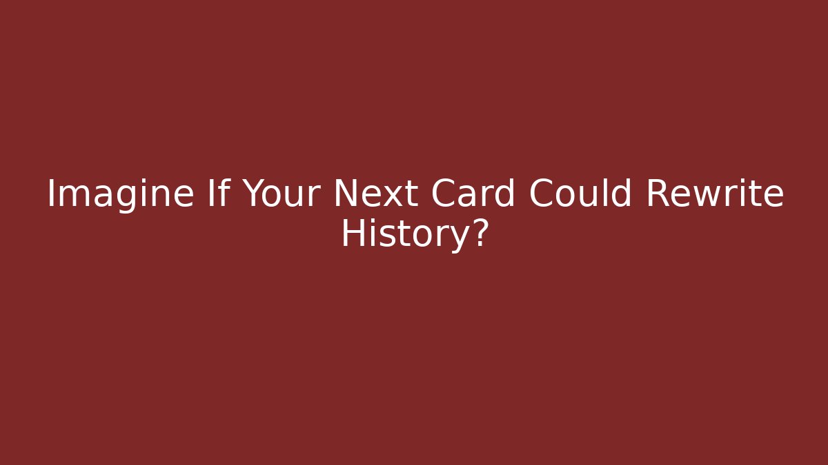 Imagine If Your Next Card Could Rewrite History?