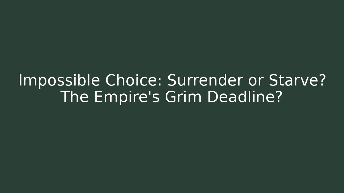 Impossible Choice: Surrender or Starve? The Empire's Grim Deadline?