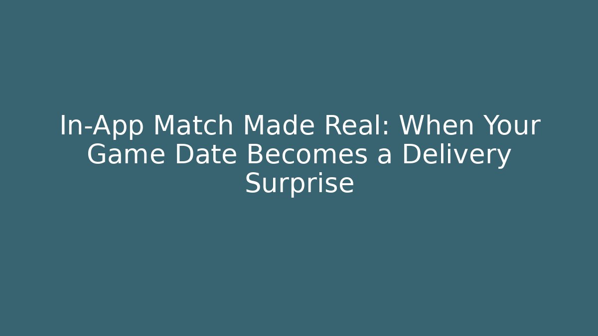 In-App Match Made Real: When Your Game Date Becomes a Delivery Surprise