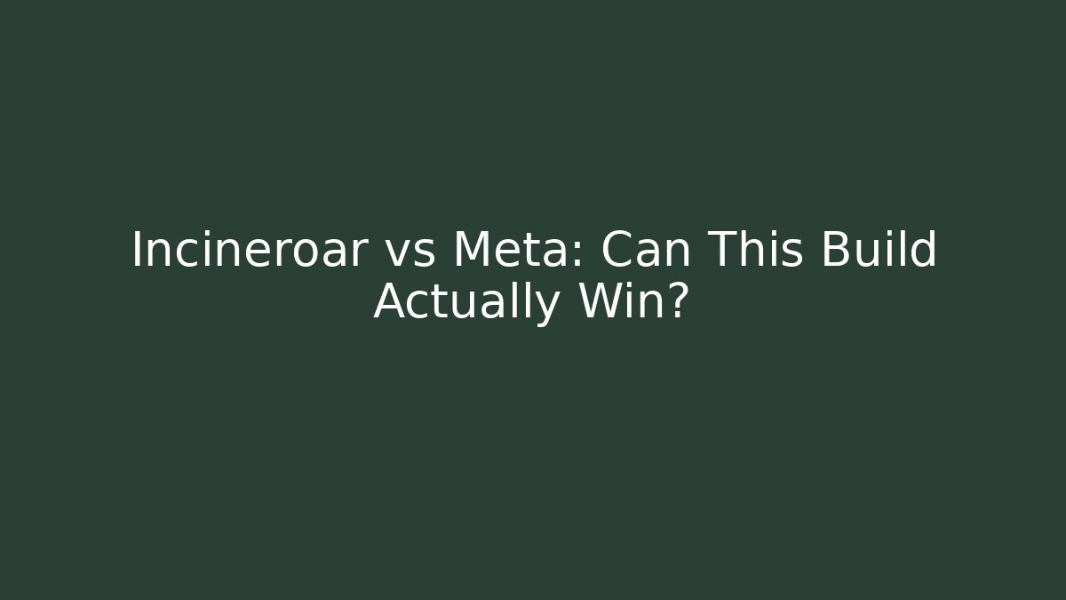 Incineroar vs Meta: Can This Build Actually Win?