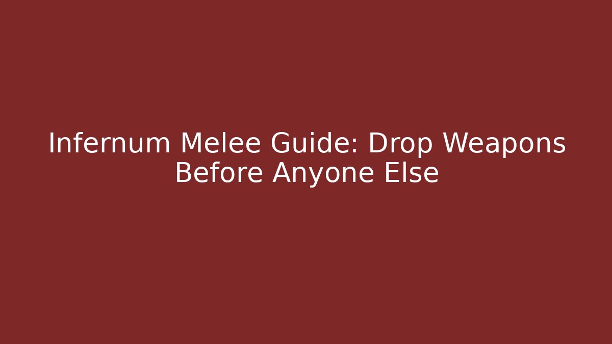 Infernum Melee Guide: Drop Weapons Before Anyone Else