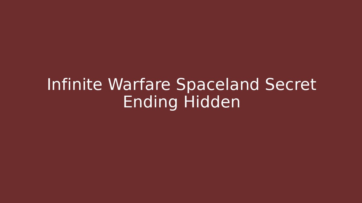 Infinite Warfare Spaceland Secret Ending Hidden