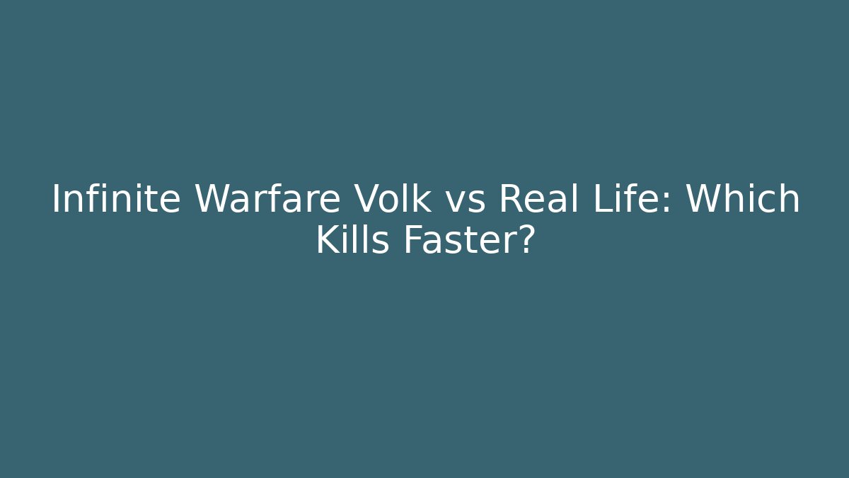Infinite Warfare Volk vs Real Life: Which Kills Faster?