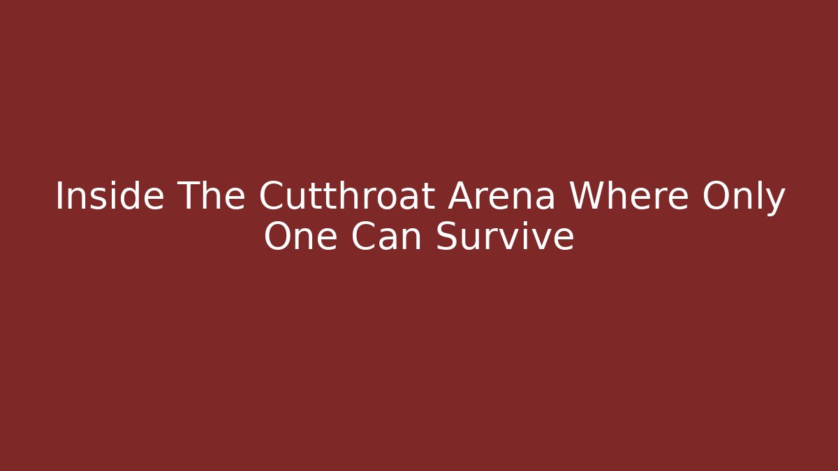 Inside The Cutthroat Arena Where Only One Can Survive