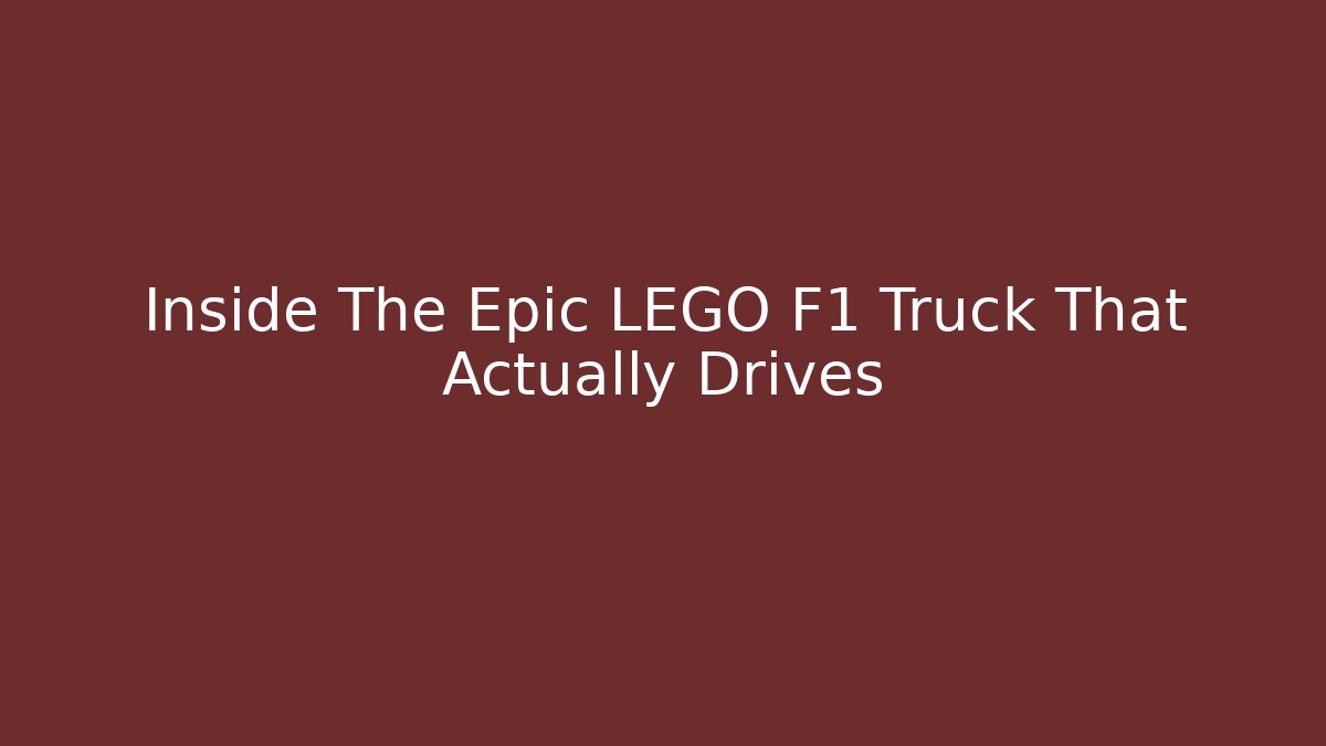 Inside The Epic LEGO F1 Truck That Actually Drives