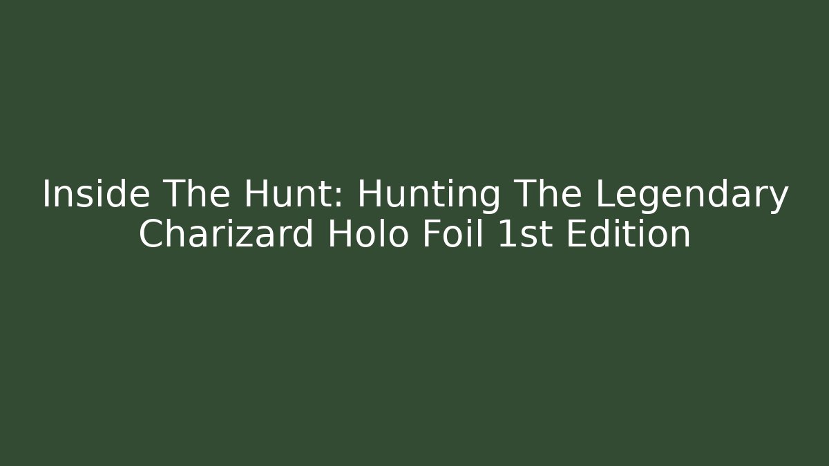 Inside The Hunt: Hunting The Legendary Charizard Holo Foil 1st Edition - Critter Realm