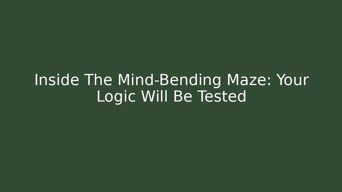 Inside The Mind-Bending Maze: Your Logic Will Be Tested