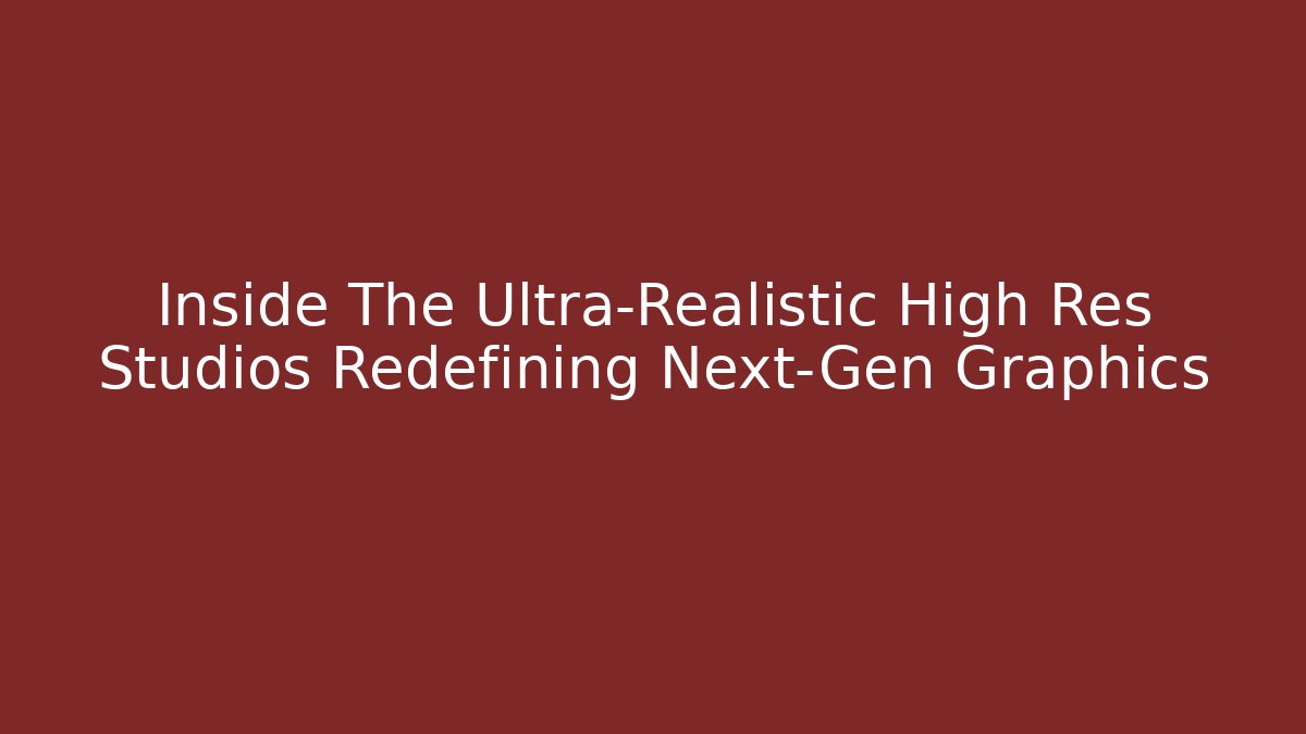 Inside The Ultra-Realistic High Res Studios Redefining Next-Gen Graphics