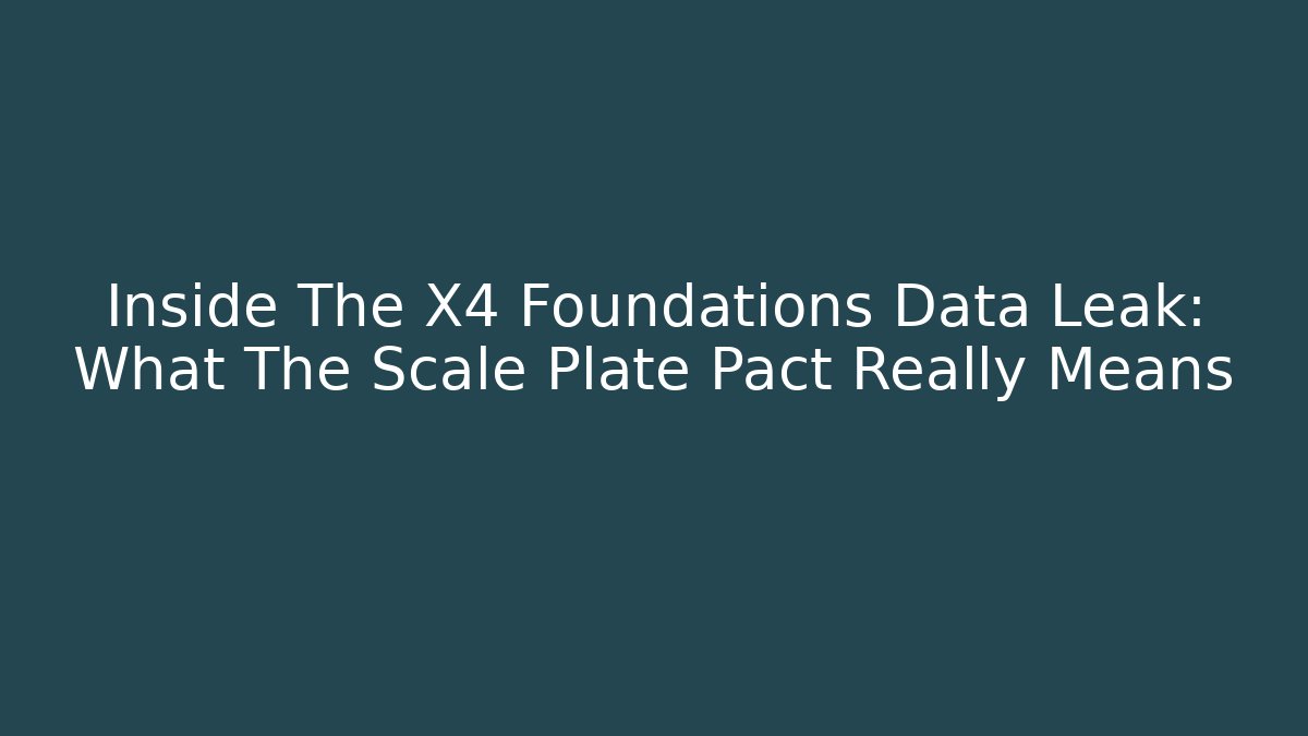 Inside The X4 Foundations Data Leak: What The Scale Plate Pact Really Means