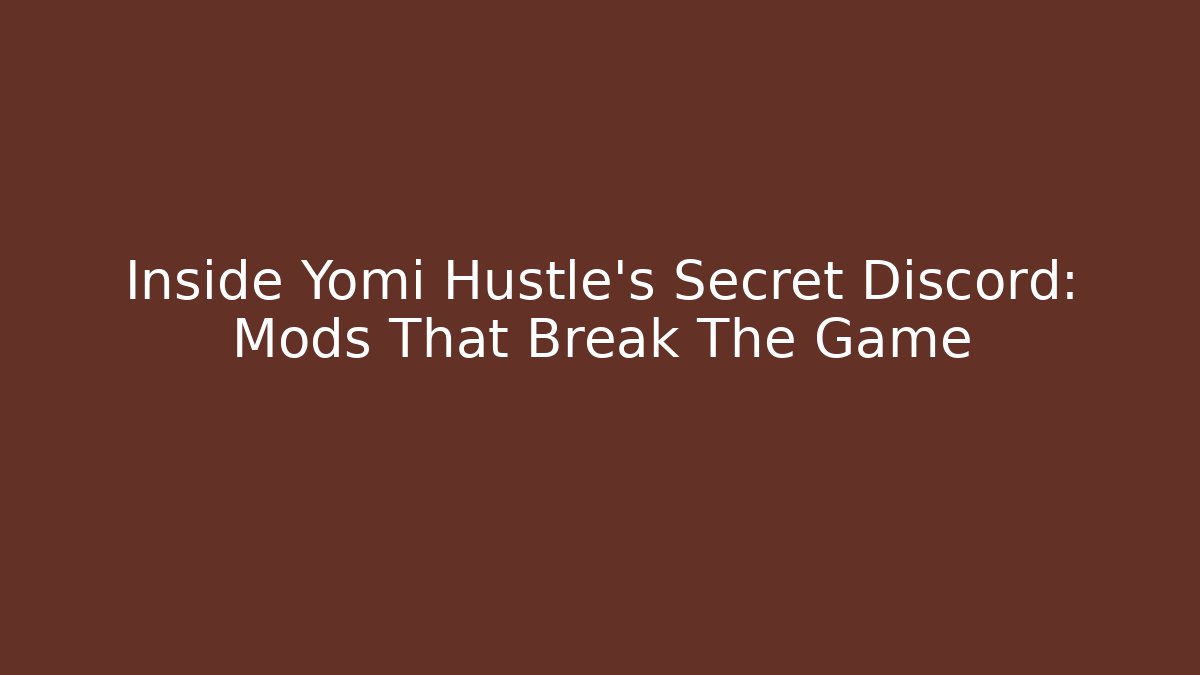 Inside Yomi Hustle's Secret Discord: Mods That Break The Game - Critter Realm