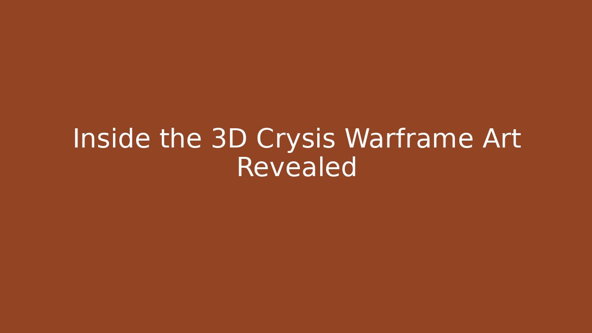 Inside the 3D Crysis Warframe Art Revealed - Critter Realm