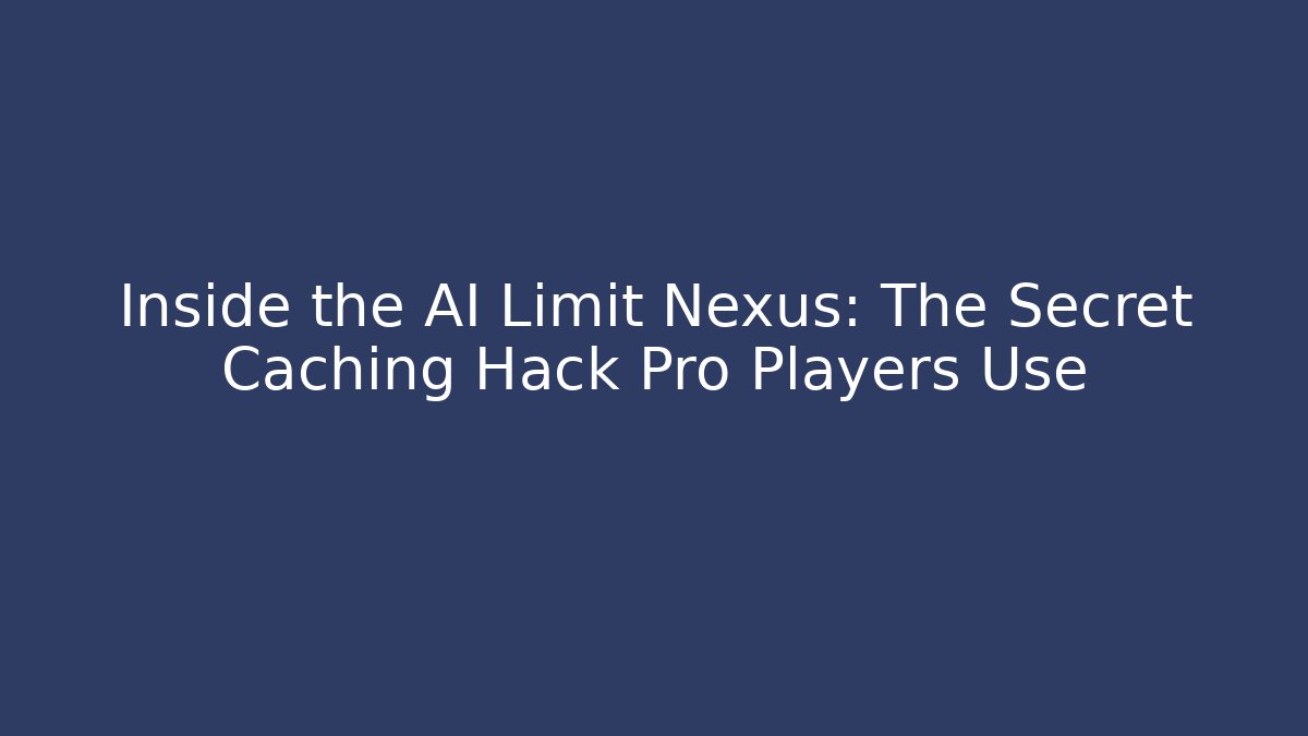 Inside the AI Limit Nexus: The Secret Caching Hack Pro Players Use - Critter Realm