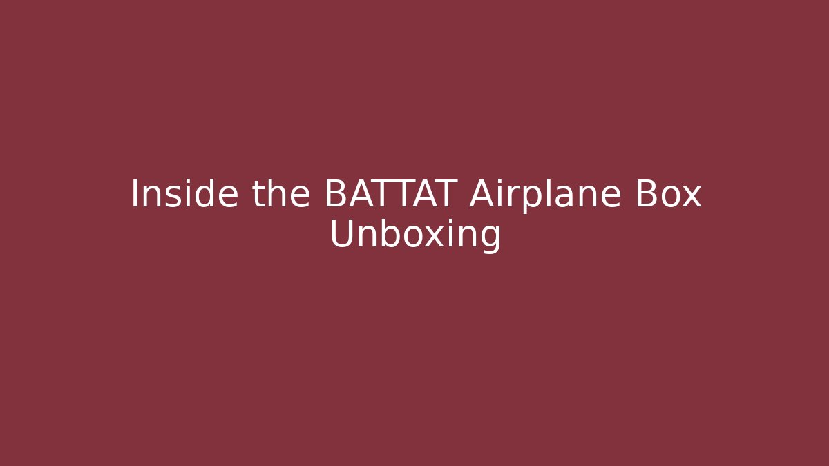 Inside the BATTAT Airplane Box Unboxing