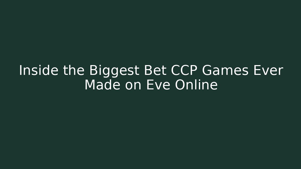 Inside the Biggest Bet CCP Games Ever Made on Eve Online