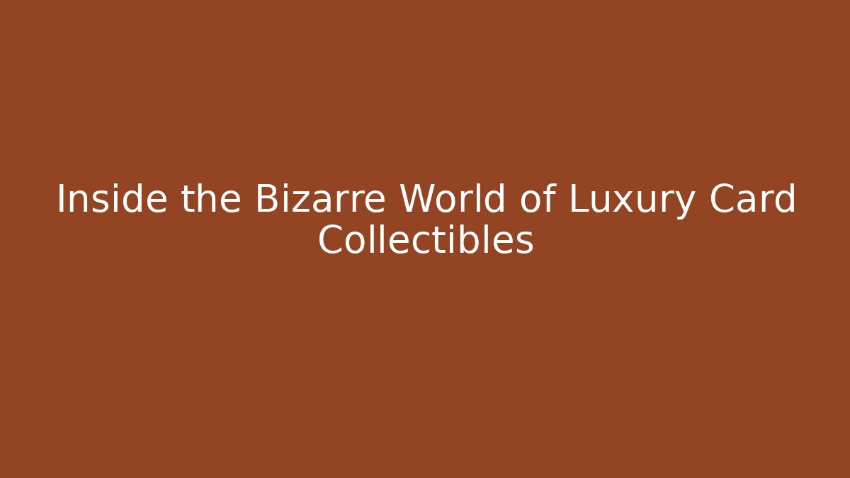 Inside the Bizarre World of Luxury Card Collectibles