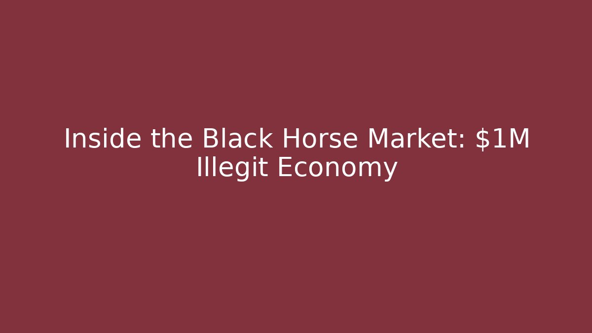 Inside the Black Horse Market: $1M+ Illegit Economy
