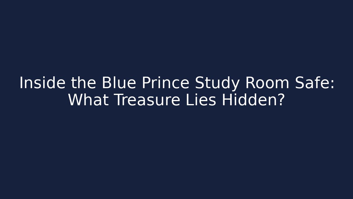 Inside the Blue Prince Study Room Safe: What Treasure Lies Hidden?
