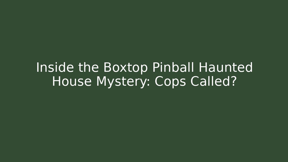 Inside the Boxtop Pinball Haunted House Mystery: Cops Called?