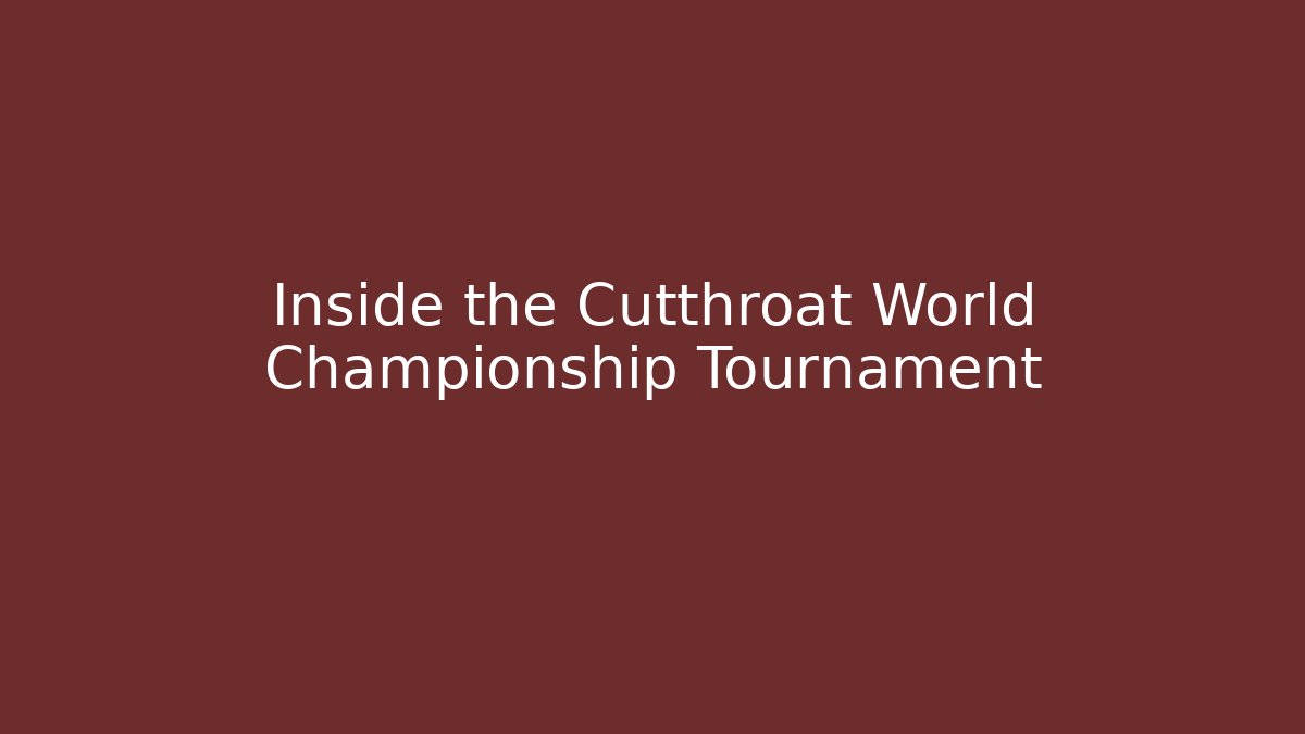 Inside the Cutthroat World Championship Tournament - Critter Realm