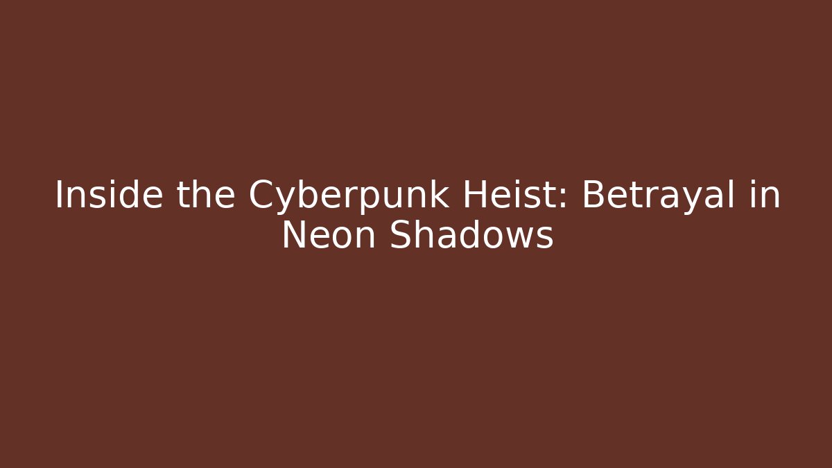 Inside the Cyberpunk Heist: Betrayal in Neon Shadows