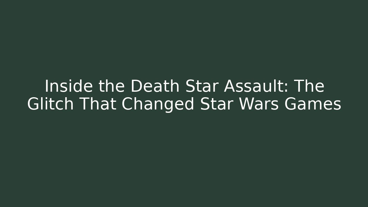 Inside the Death Star Assault: The Glitch That Changed Star Wars Games