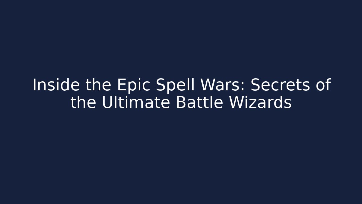 Inside the Epic Spell Wars: Secrets of the Ultimate Battle Wizards