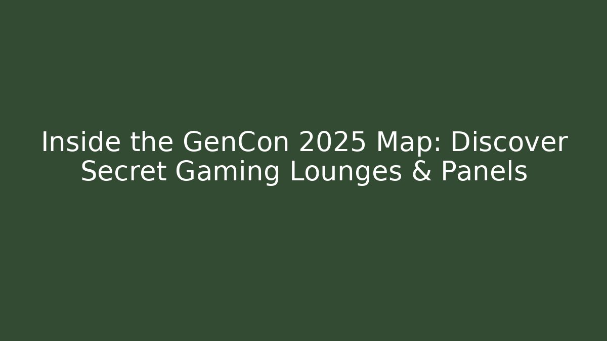 Inside the GenCon 2025 Map: Discover Secret Gaming Lounges & Panels