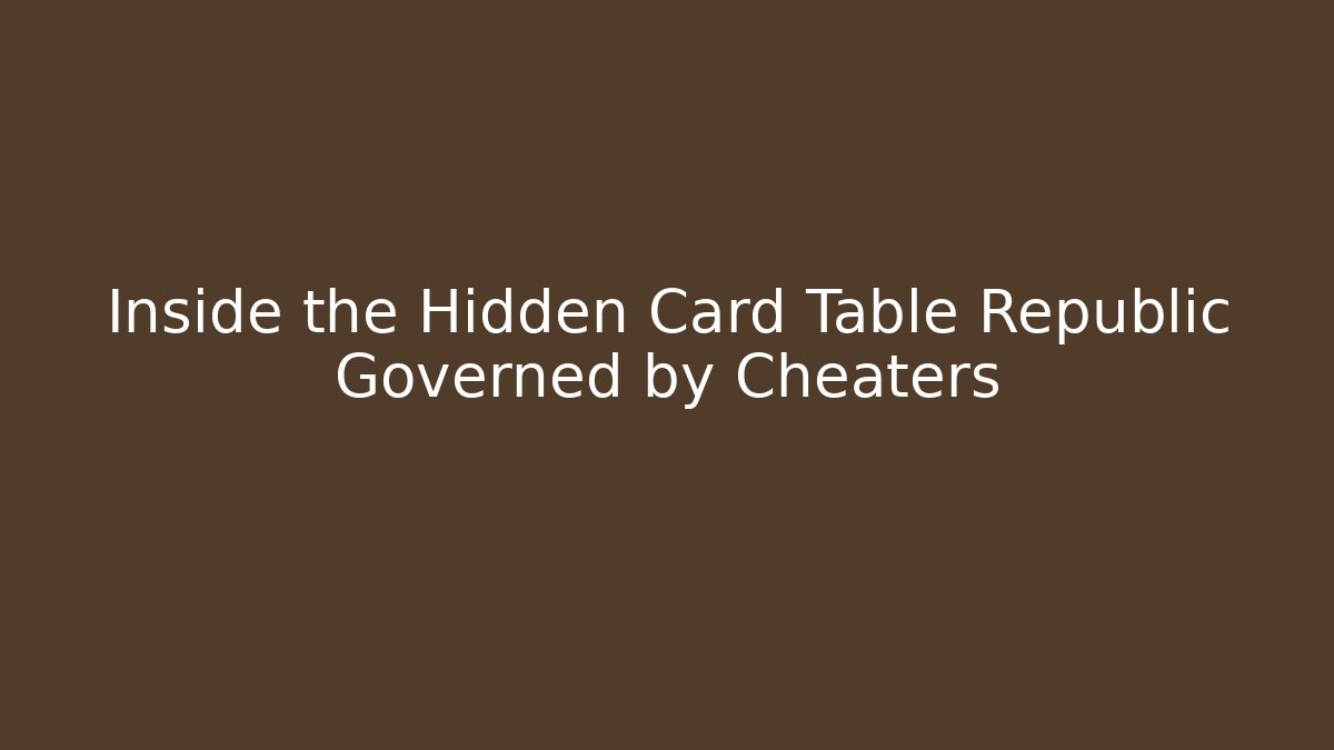 Inside the Hidden Card Table Republic Governed by Cheaters