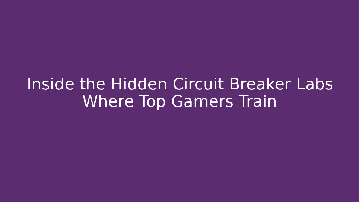 Inside the Hidden Circuit Breaker Labs Where Top Gamers Train