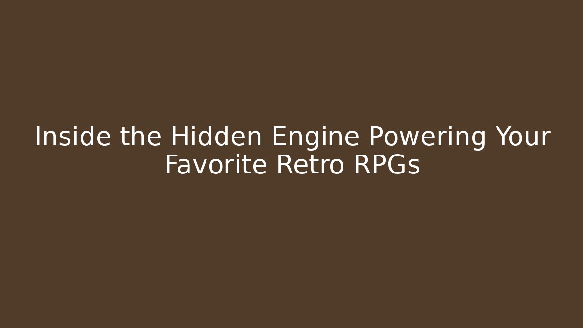 Inside the Hidden Engine Powering Your Favorite Retro RPGs - Critter Realm