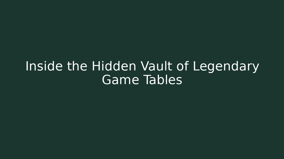 Inside the Hidden Vault of Legendary Game Tables
