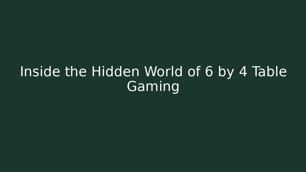 Inside the Hidden World of 6 by 4 Table Gaming
