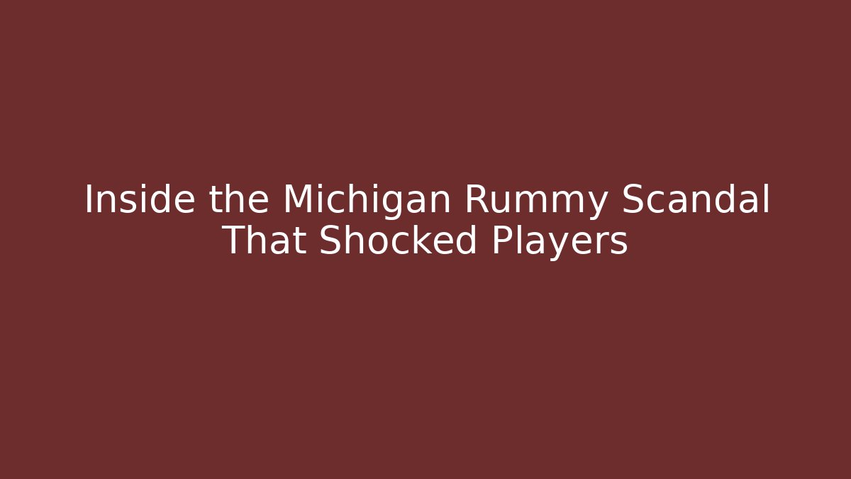Inside the Michigan Rummy Scandal That Shocked Players