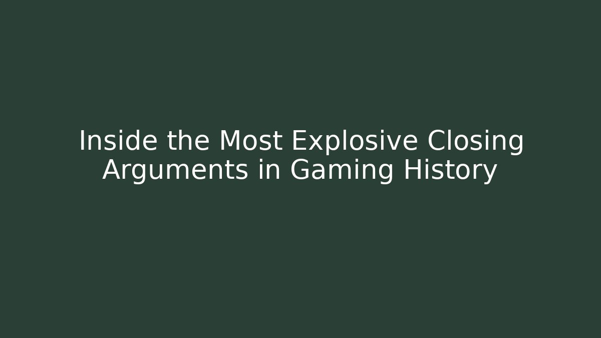 Inside the Most Explosive Closing Arguments in Gaming History