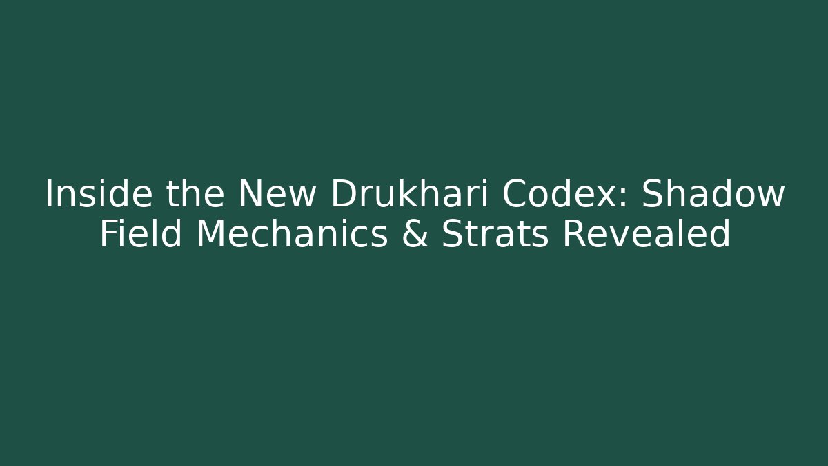 Inside the New Drukhari Codex: Shadow Field Mechanics & Strats Revealed